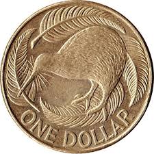 Gambar Uang Koin Logam 1 dollar New Zealand atau Selandia Baru terima