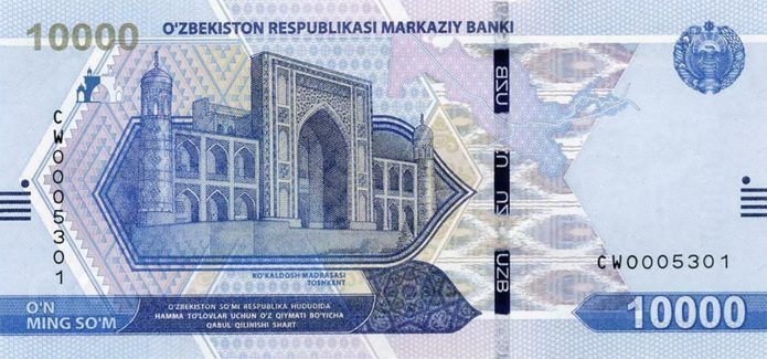 Tempat penukaran uang uzbekistan som.